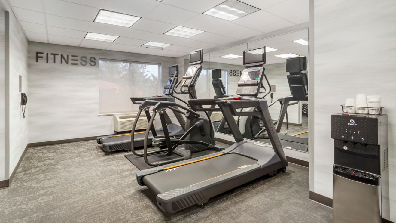 Enjoy our treadmills, elliptical, and weights.