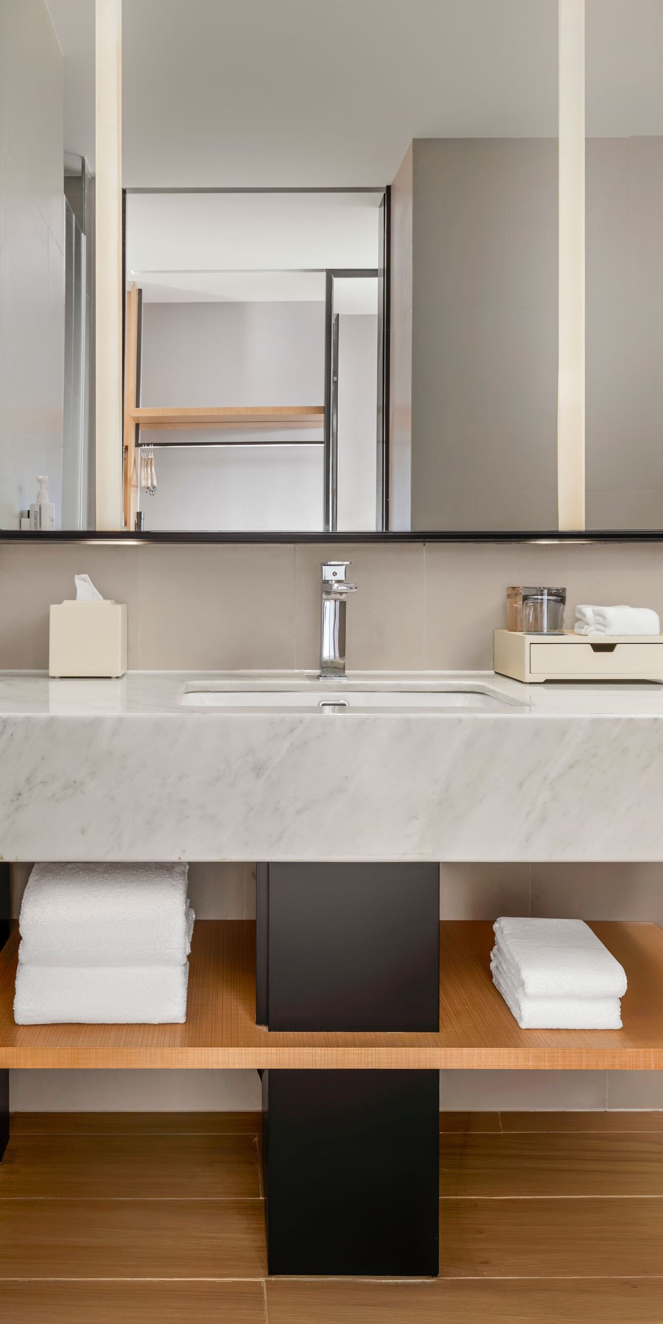 Bathroom with vanity, toilet, and mirror
