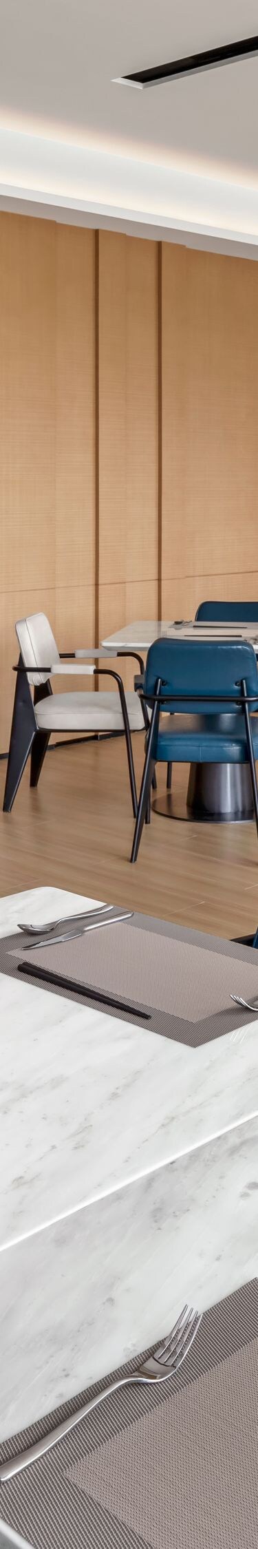 Restaurant dining area with tables and chairs