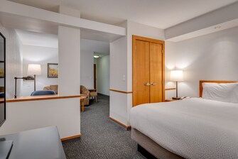King suite with king sized mattress and amenities