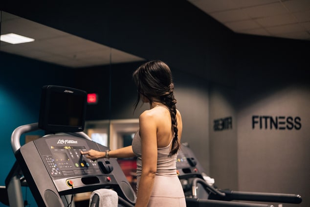 Women working out on a treadmill