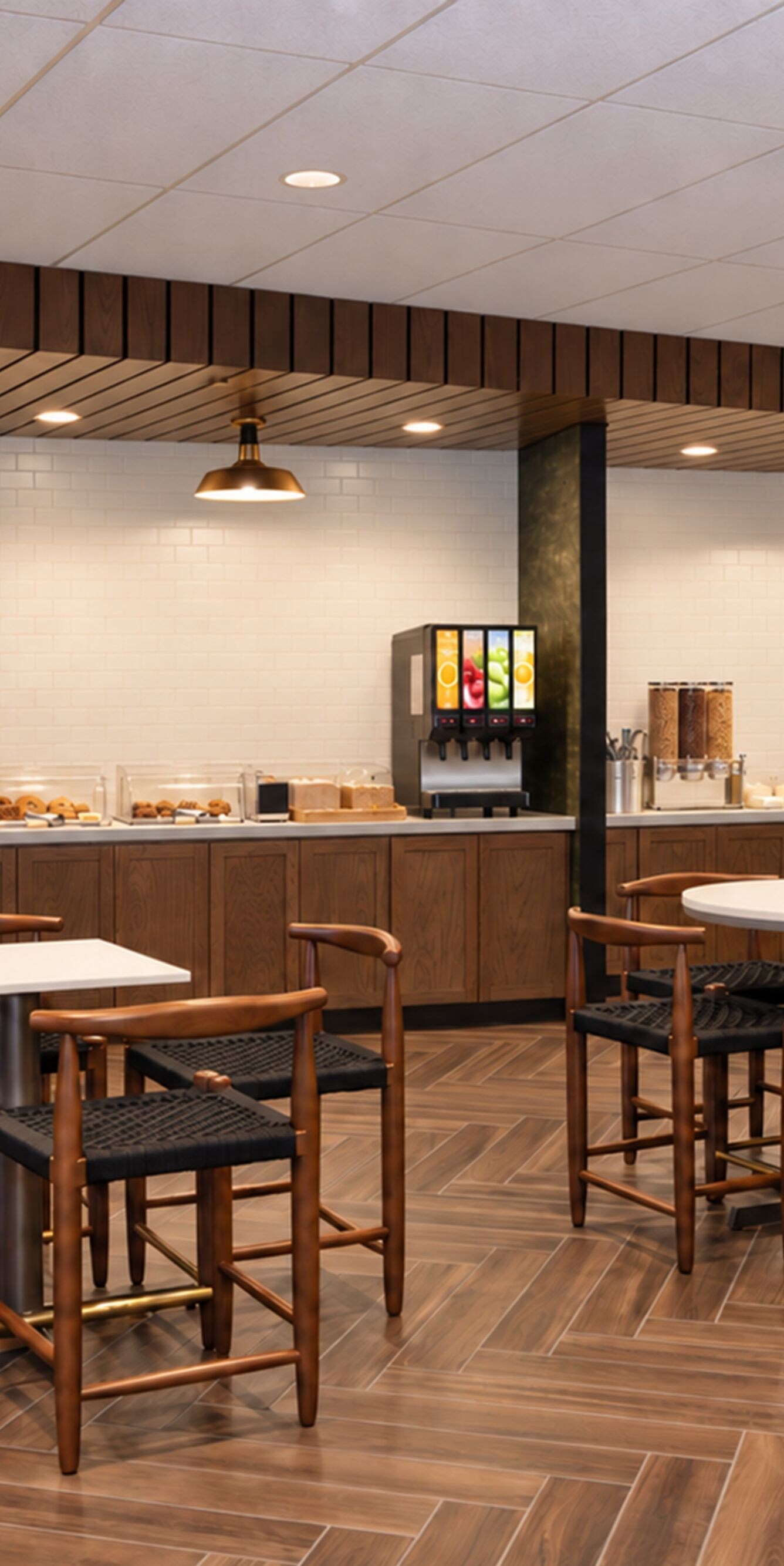 Breakfast area with buffet and seating