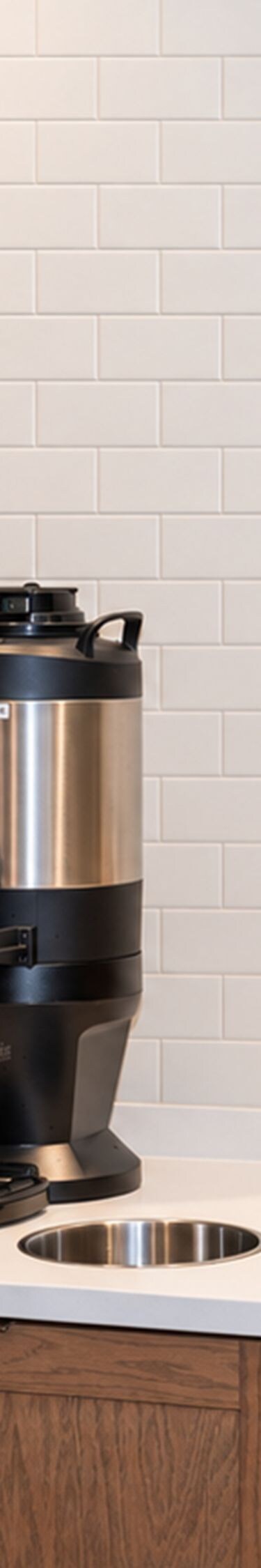 Coffee station with dispensers and tea