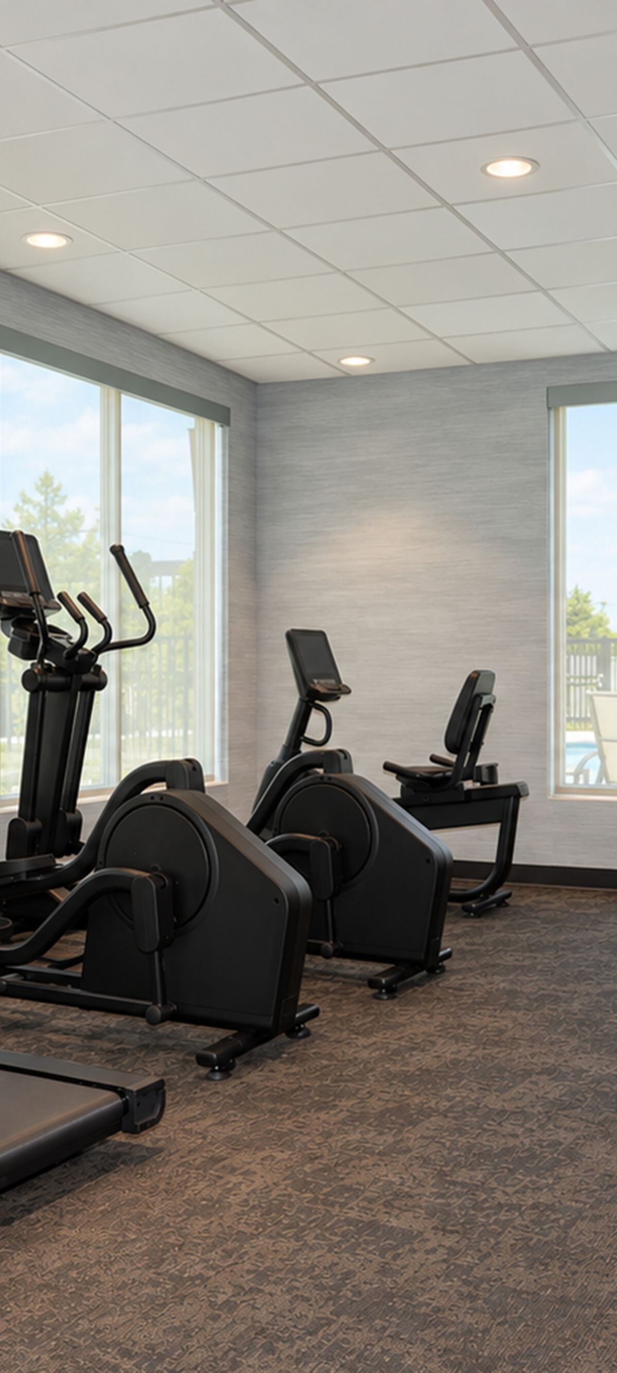 Fitness center with cardio and strength equipment