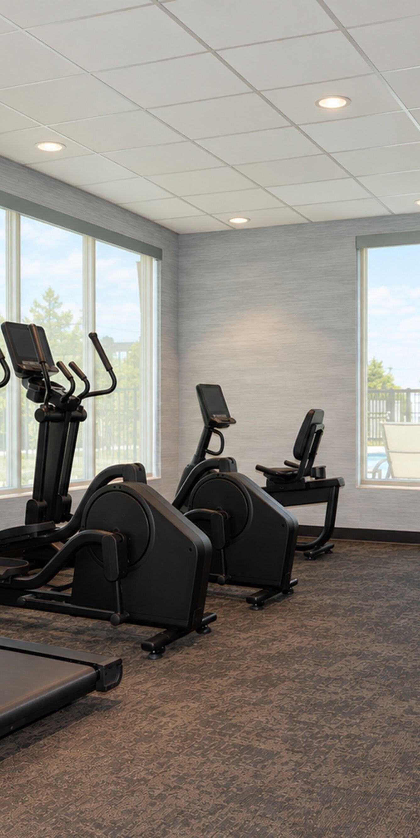 Fitness center with cardio and strength equipment
