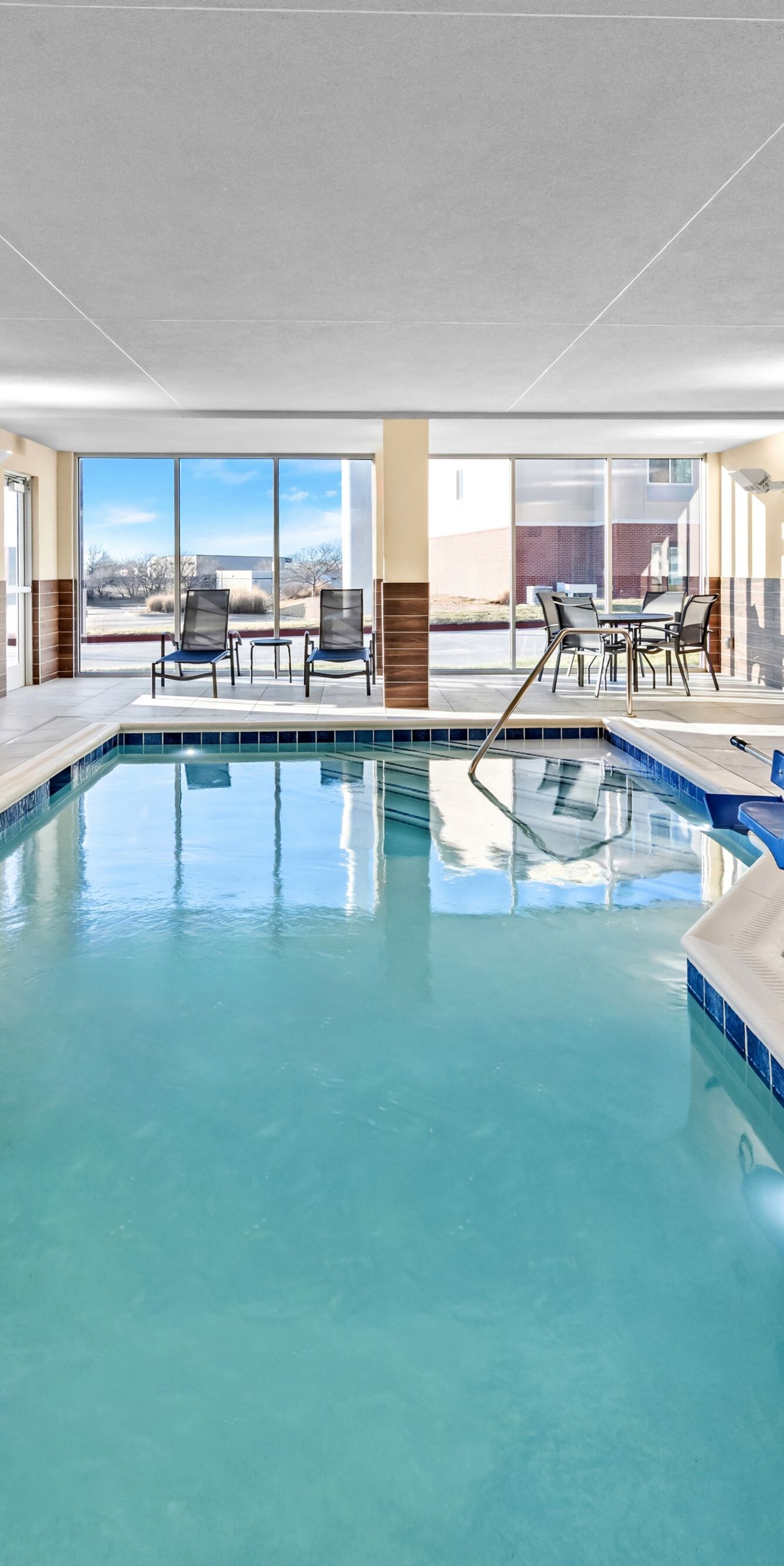 indoor pool and seating