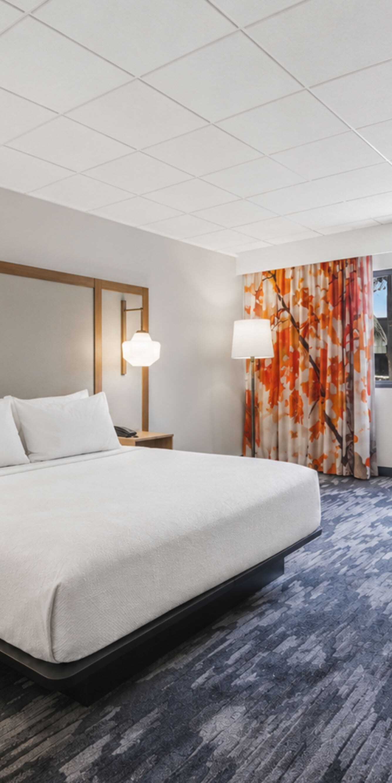 Spacious guest room with king bed