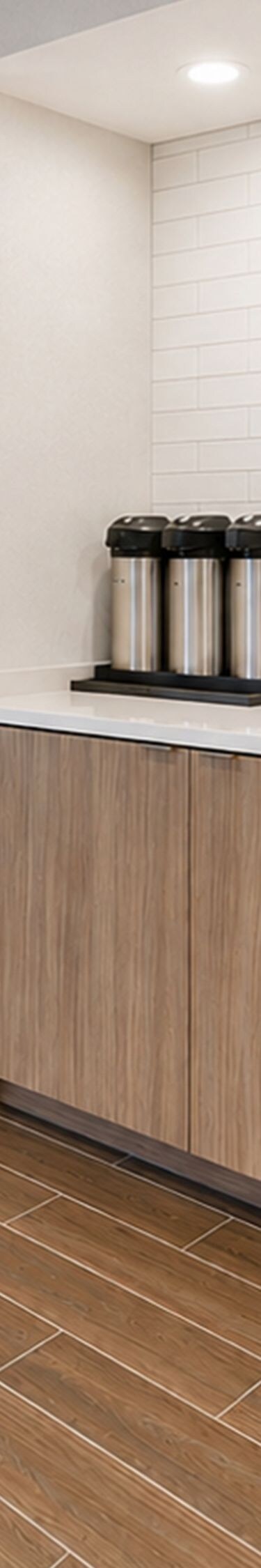 Coffee station and lobby seating