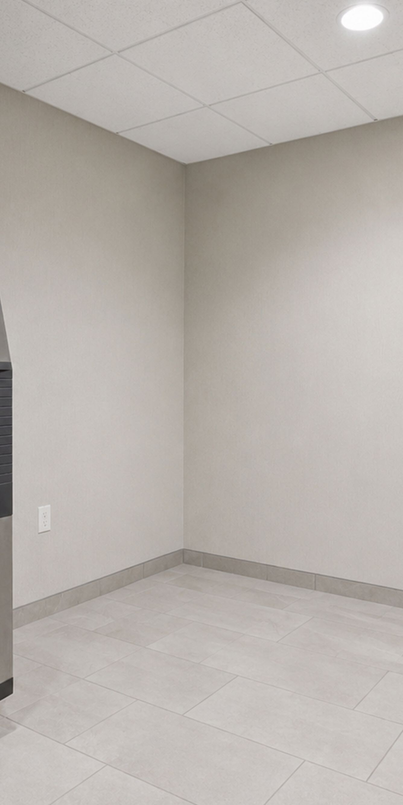 Ice machine area with waste bin