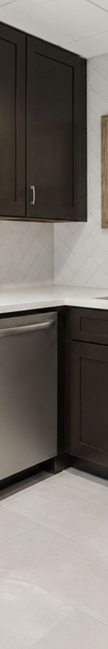 Suite kitchen with full-size fridge and microwave