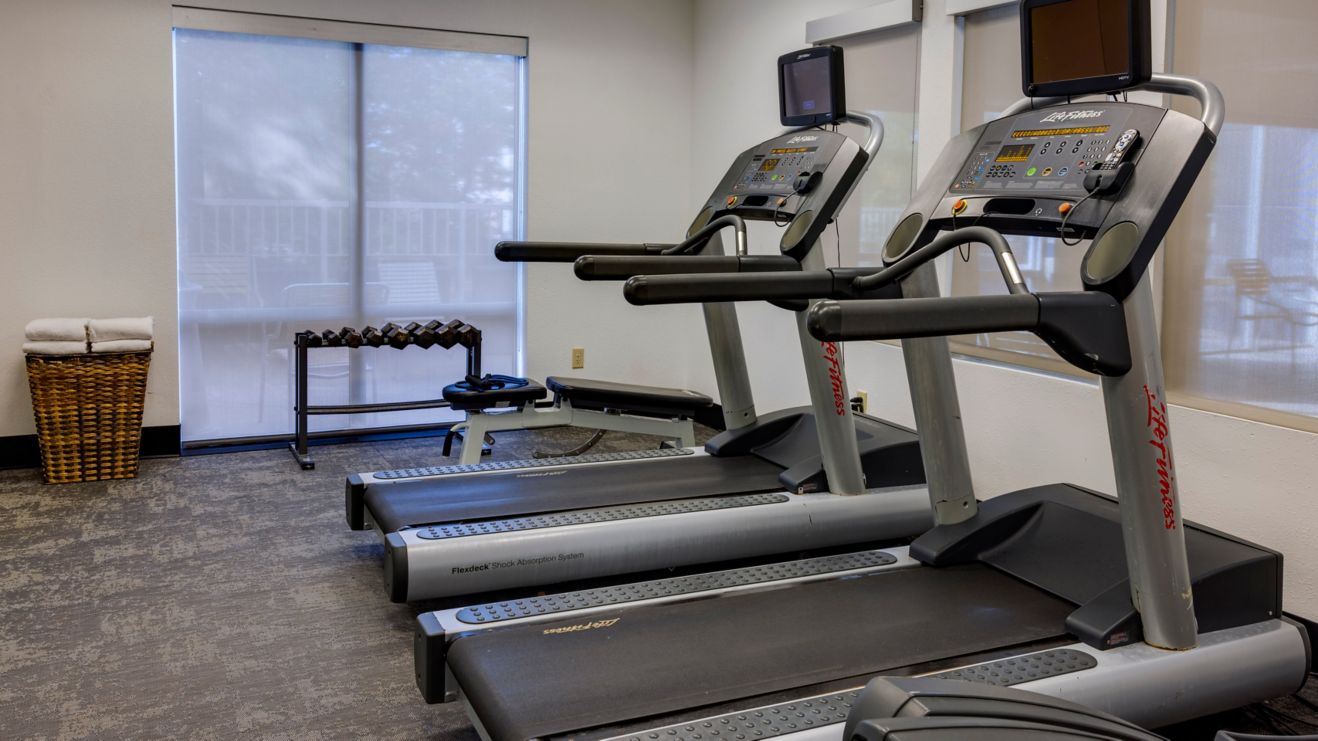 Get your workout on in our fitness room