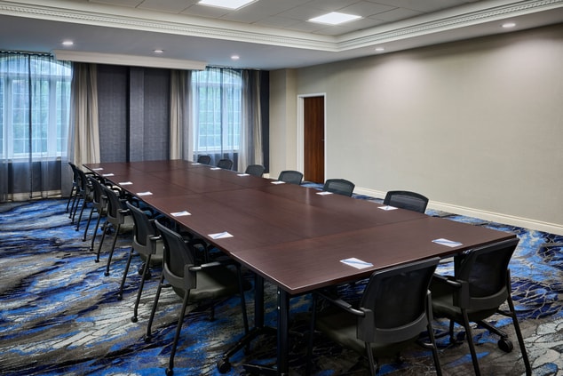 Parliament meeting room with boardroom setup