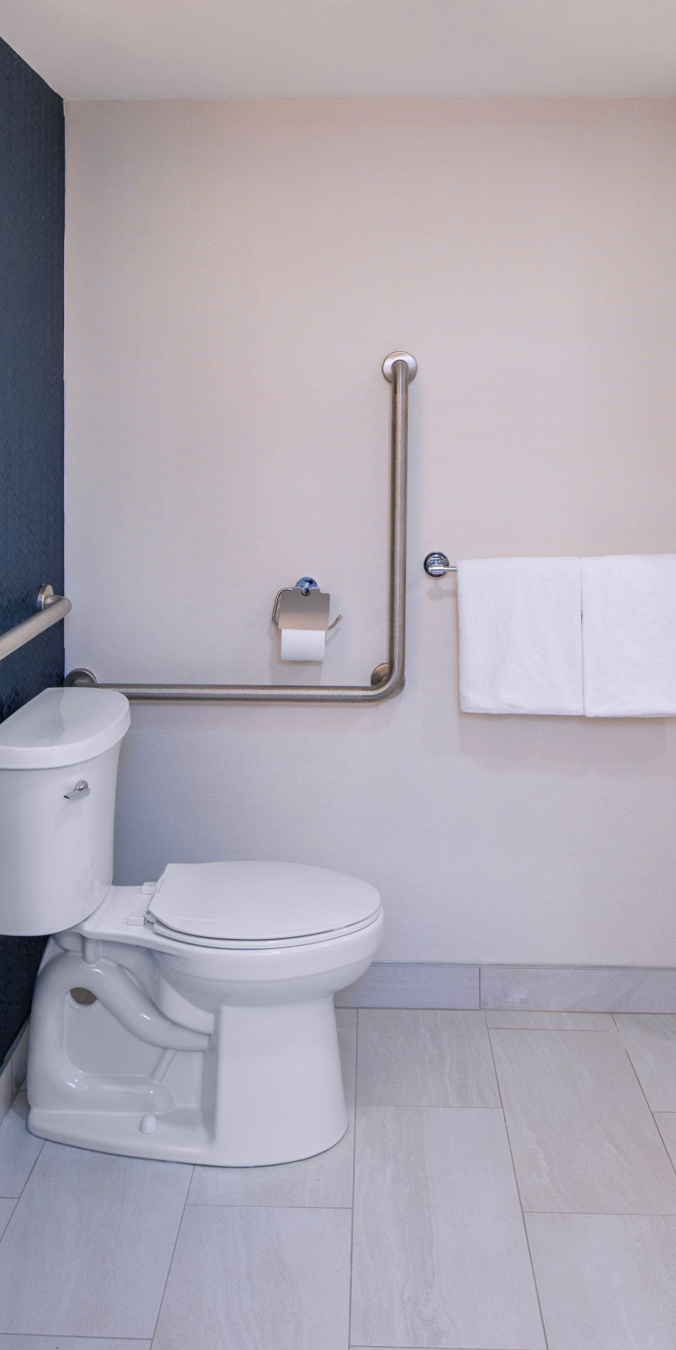 Accessible bathroom with grab bars