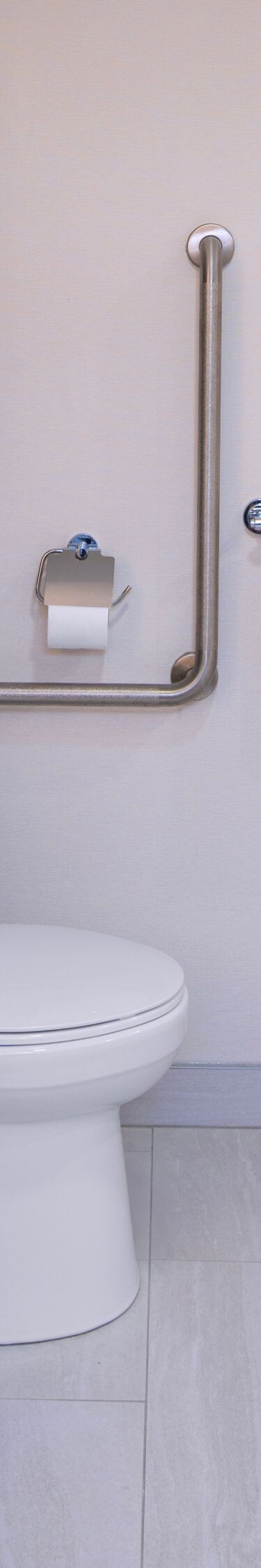 Accessible bathroom with grab bars