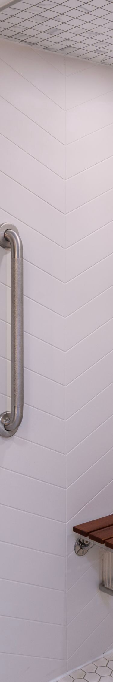 Accessible bathroom with shower and bench