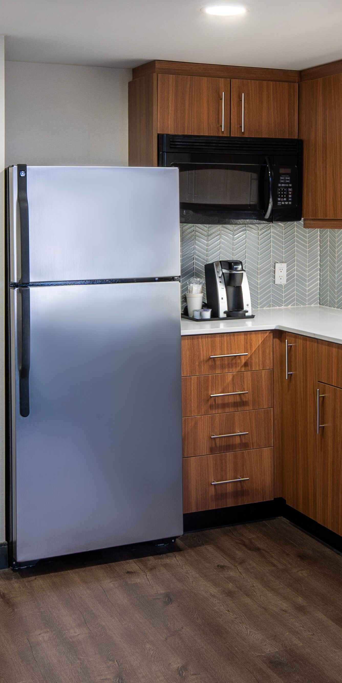 Kitchenette with stainless steel appliances