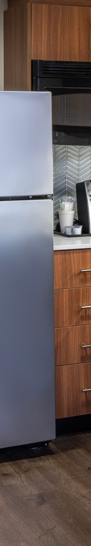 Kitchenette with stainless steel appliances