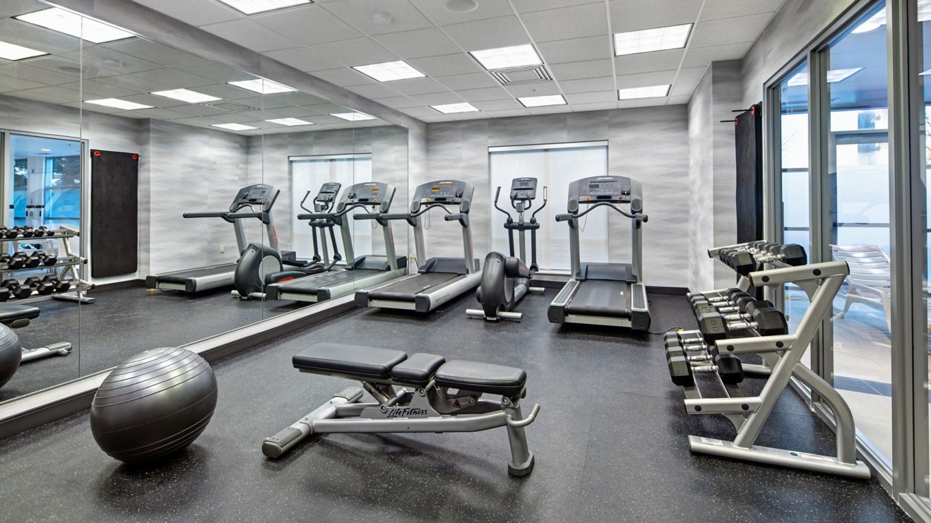 Fitness room with equipment