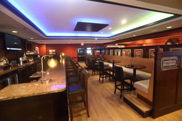 Bar seating, lounge, high top tables