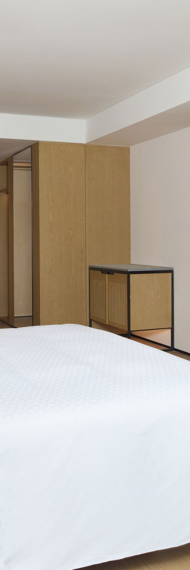 Spacious guest room with multiple beds