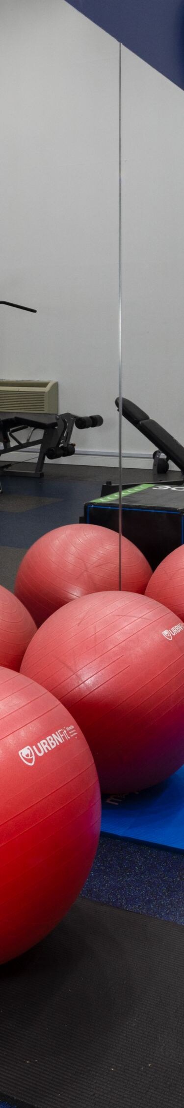 Fitness center with various equipment