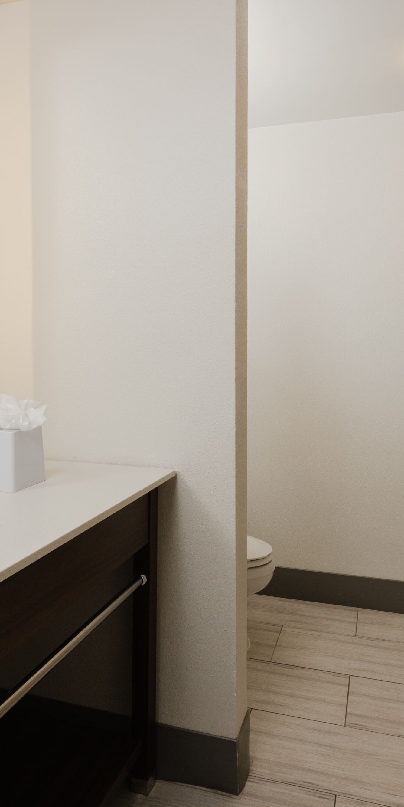 Guest room suite bathroom vanity and whirlpool