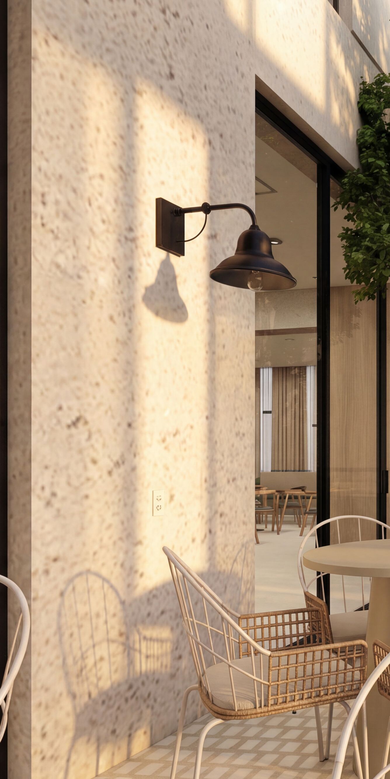Outdoor terrace seating area