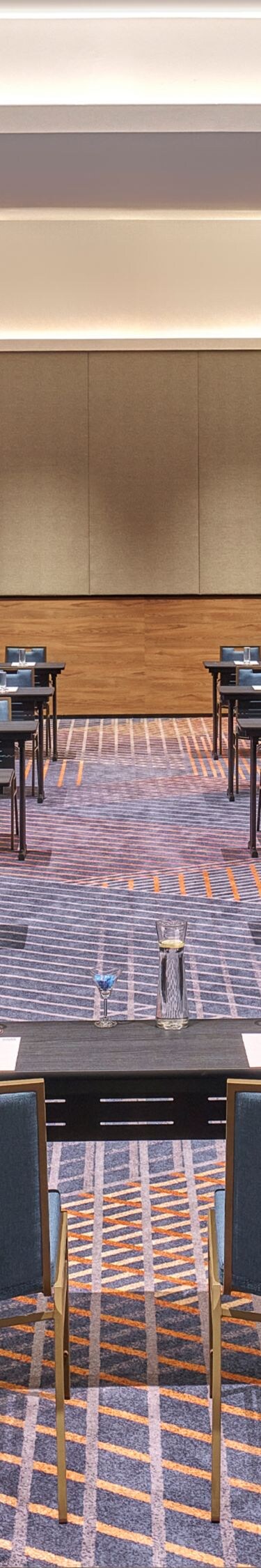 tables and chairs set up like a classroom