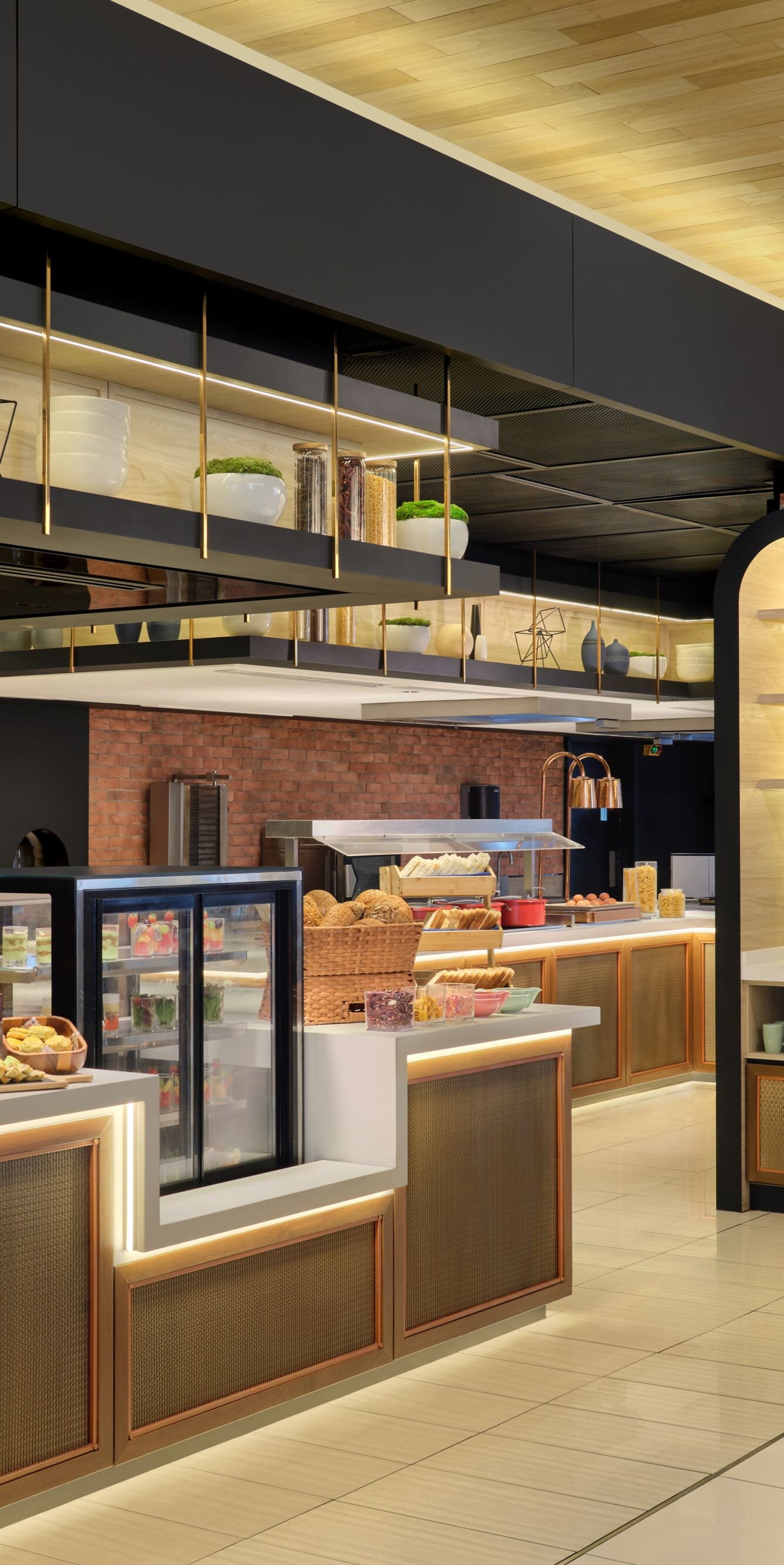 Restaurant buffet with artisanal pastries