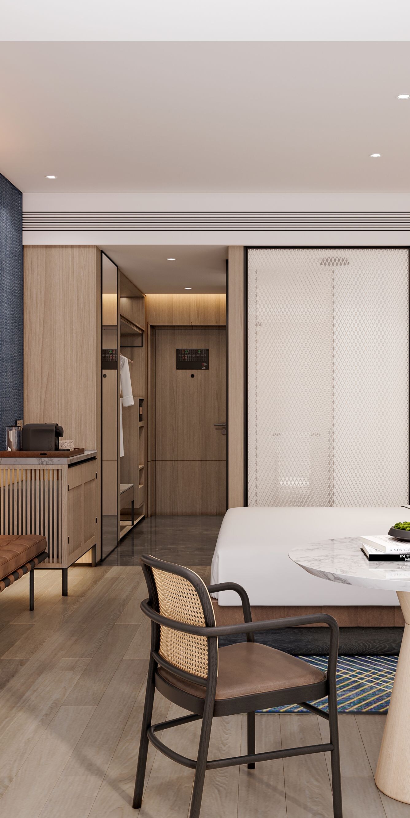 sitting area, king bed, and tv