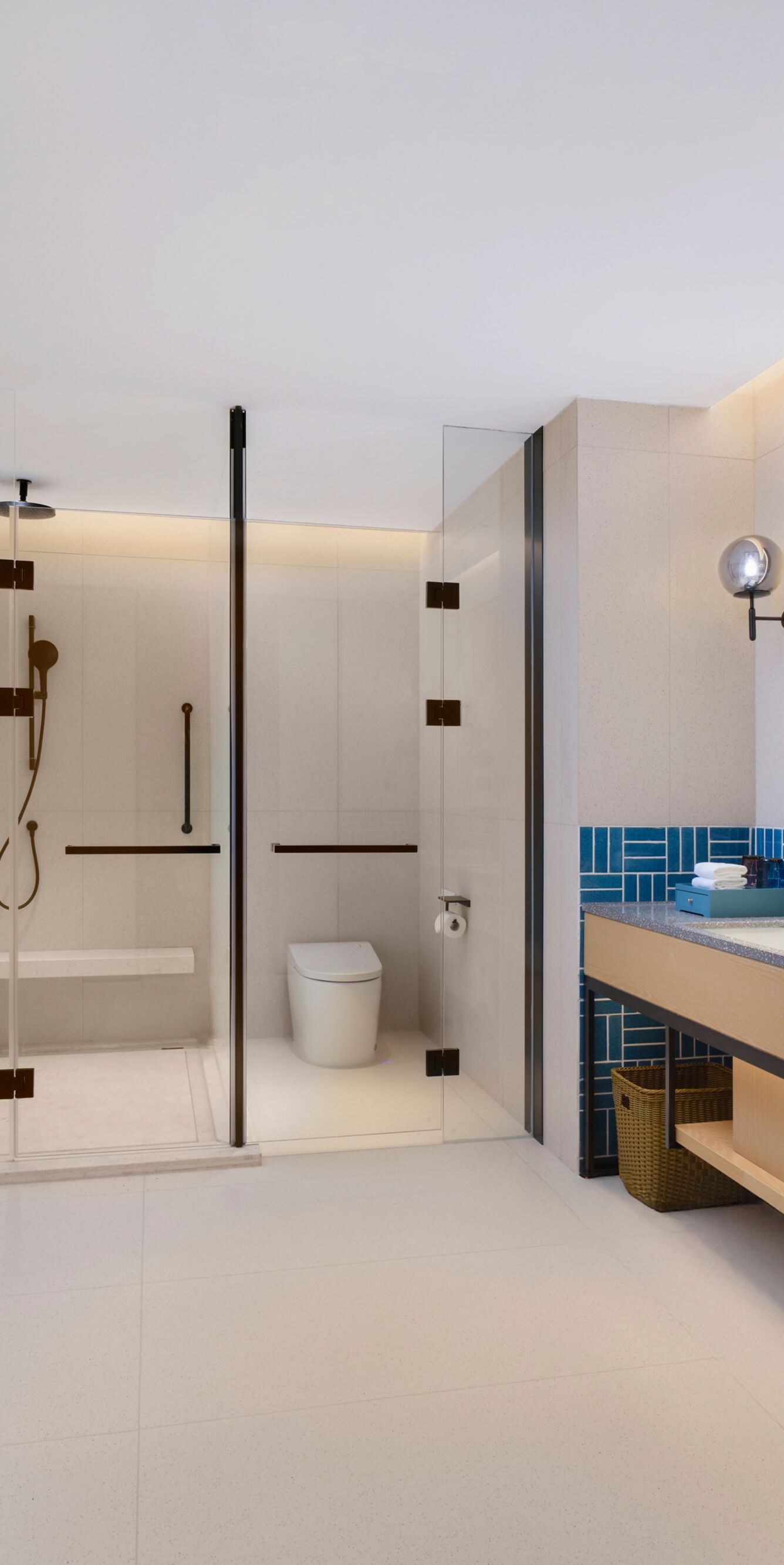 Suite bathroom with walk-in shower and bathtub