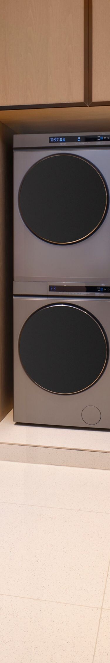 Hotel self-service laundry room with washers