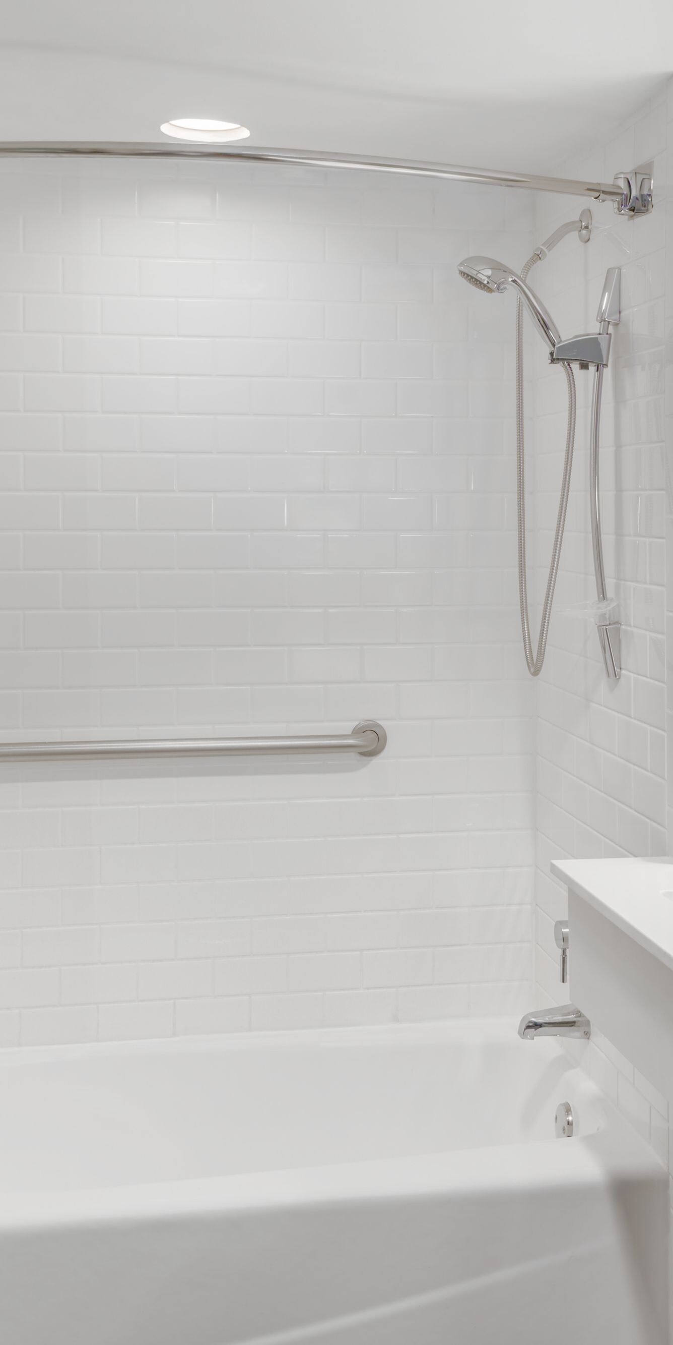 Accessible bathroom with grab bars