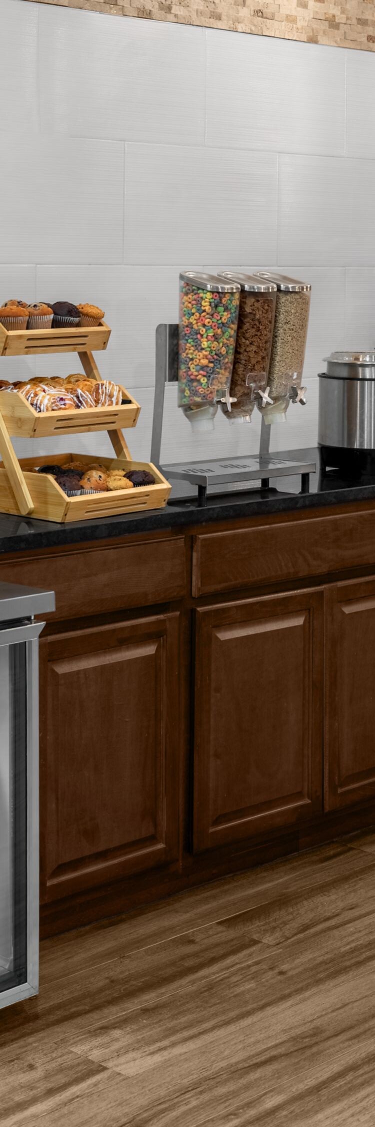 Breakfast buffet with hot and cold items