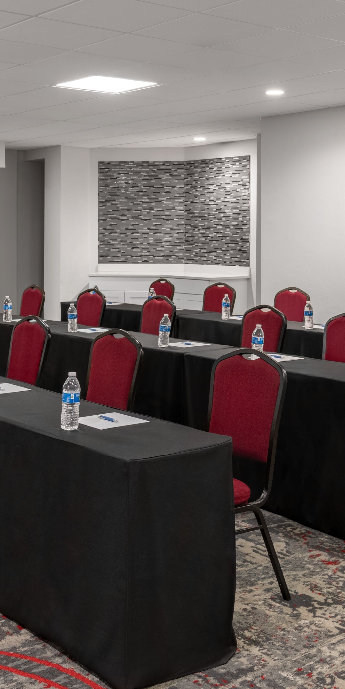 Meeting room with rows of chairs