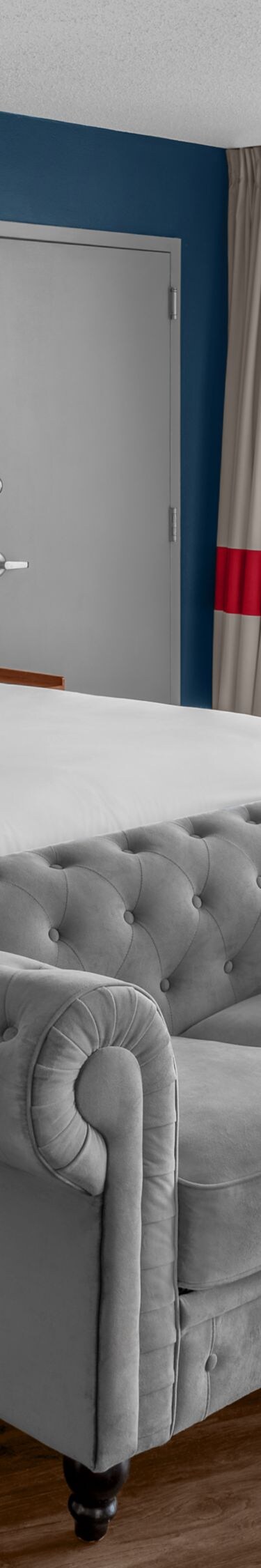 Suite bedroom with large windows