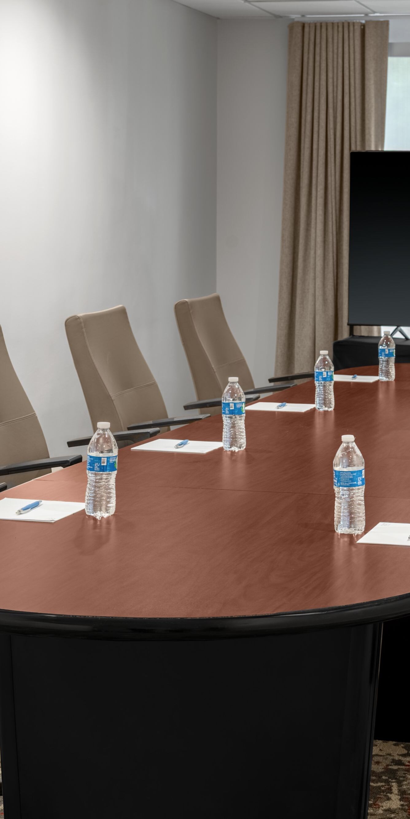 Boardroom with table and chairs