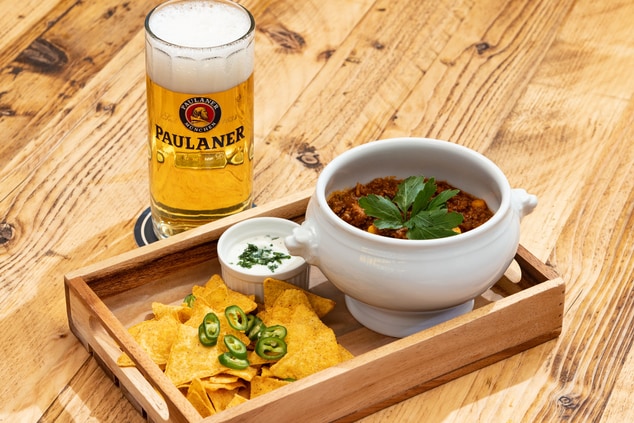 Local beer and gulash soup