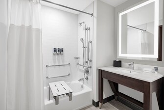 Hotel bathroom with ADA features
