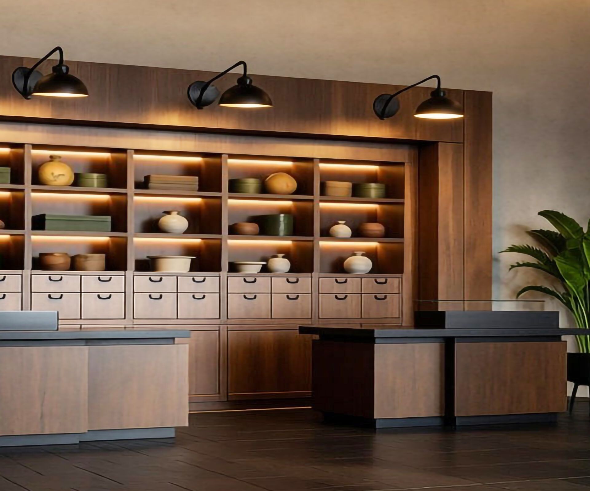 Modern hotel reception area