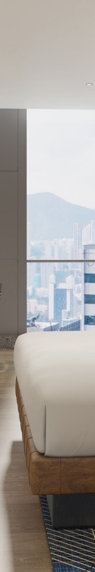 King guest room with city view and desk