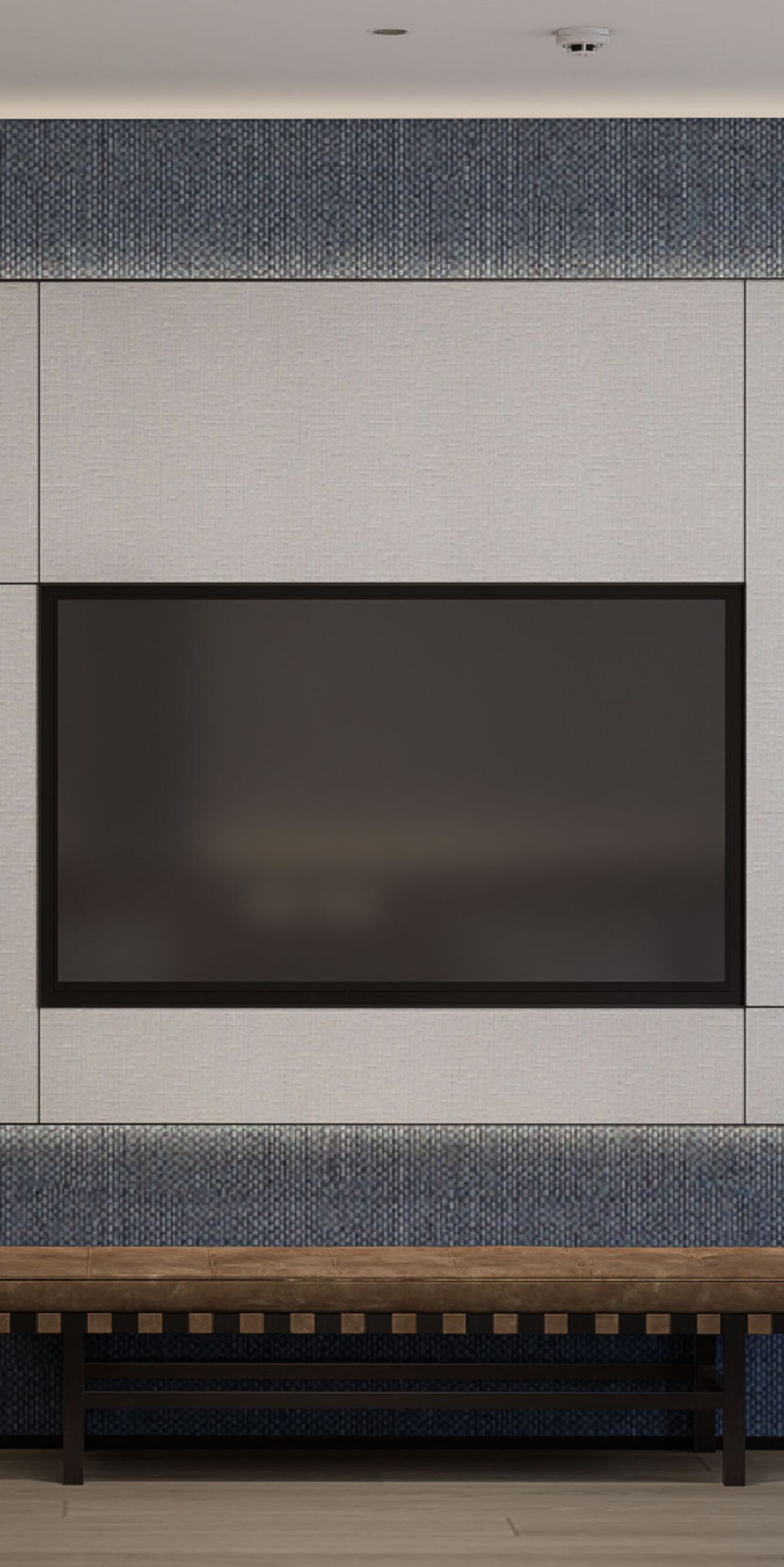 Guest room with media wall and wardrobe