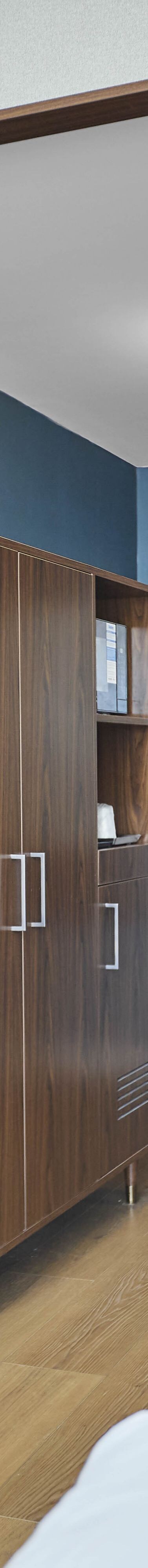 Armoire cabinet has mini-fridge, microwave & more.
