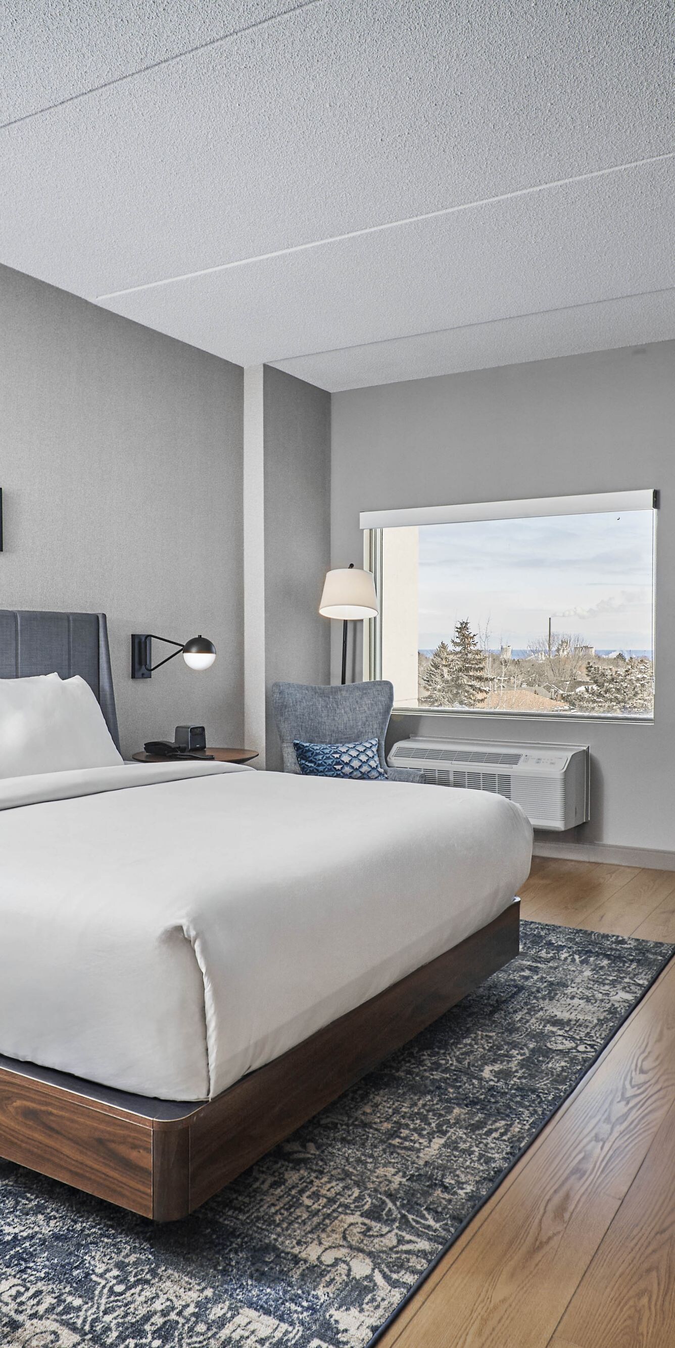 King bed, city view, work station, TV and more. 