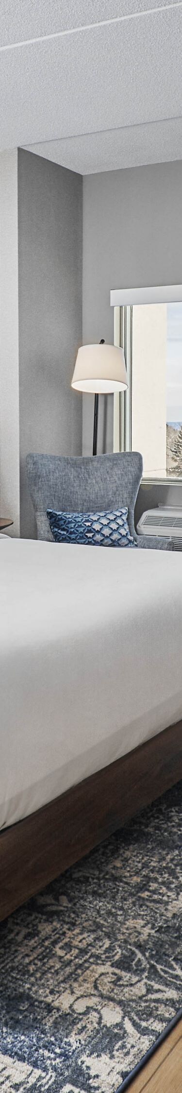 King bed, city view, work station, TV and more. 