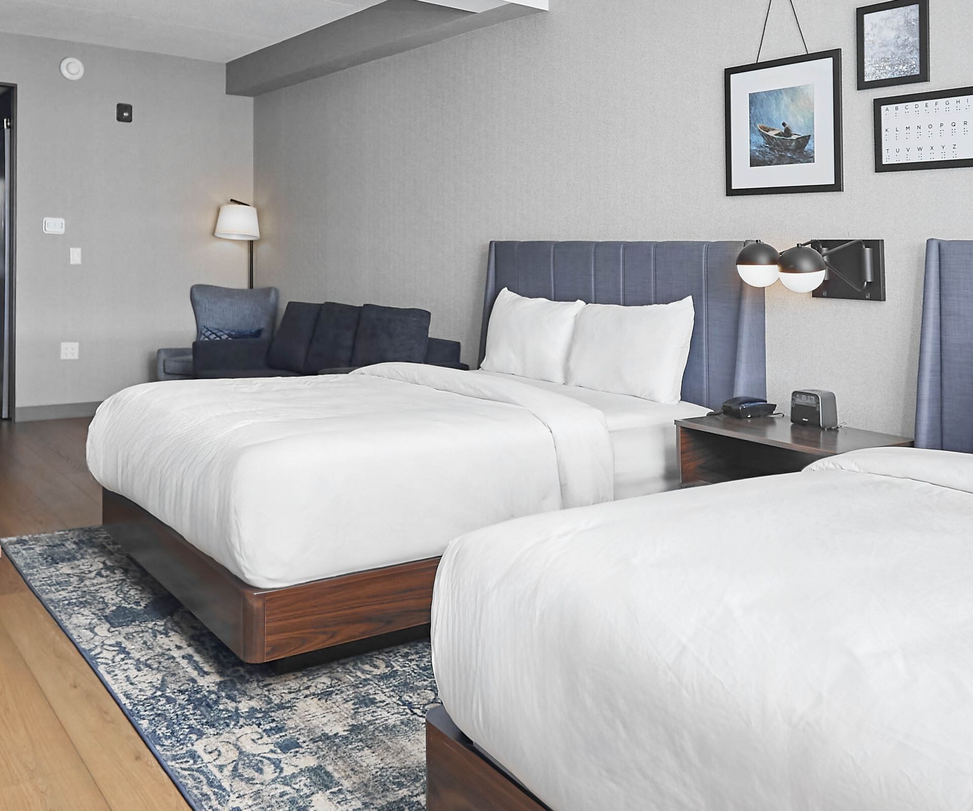 Two queen studio suite, TVs, sofa bed and more