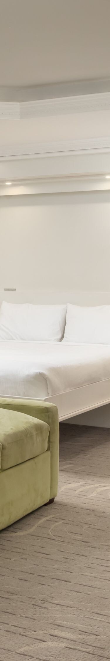Spacious suite with sofa, desk, and wall bed