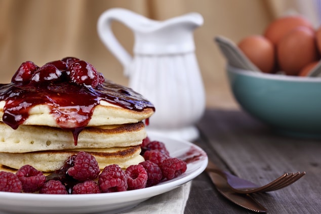 Pancakes with Raspberries