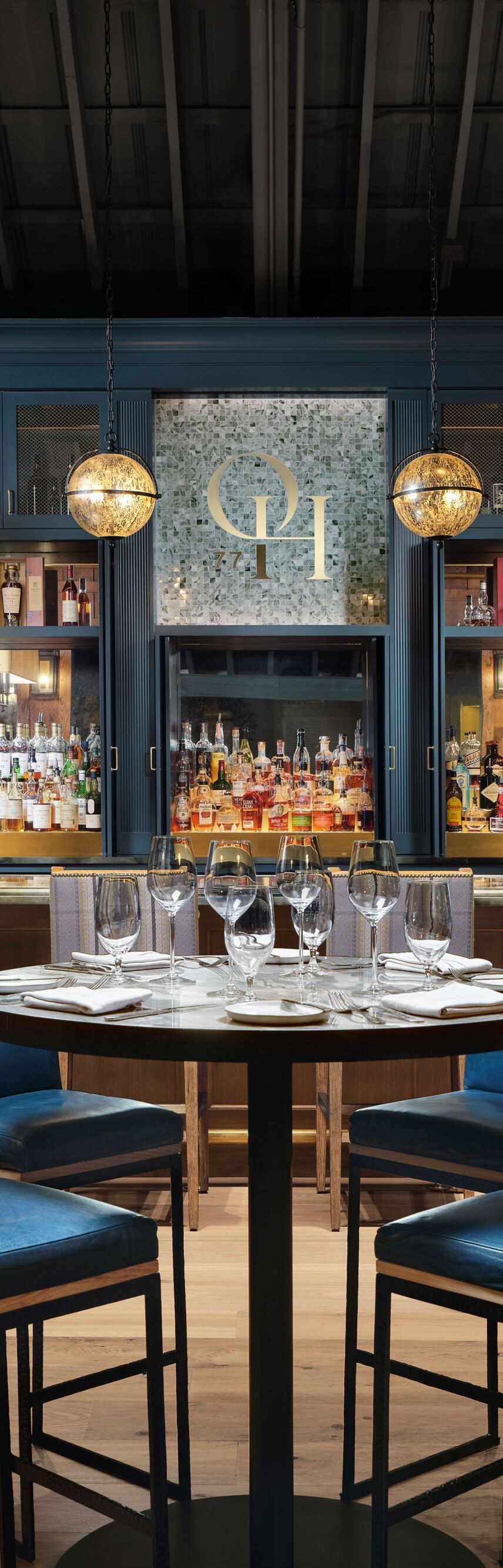 bar set up with lounge seating and tables