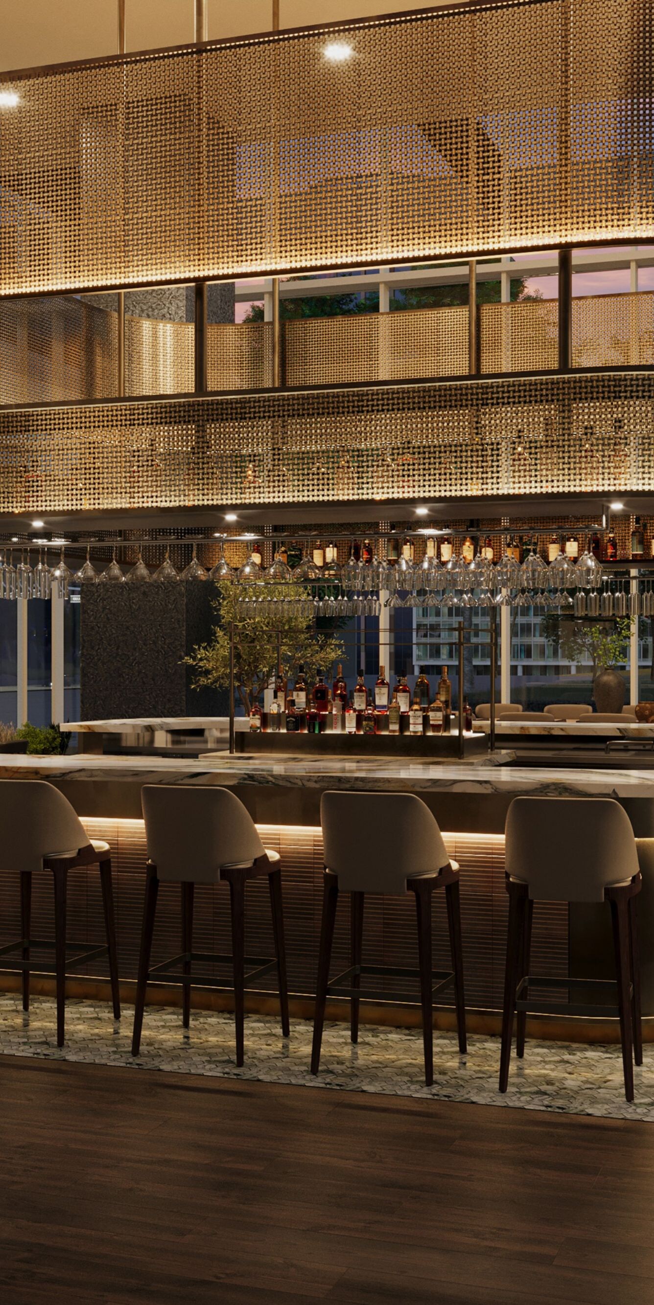 Modern Lobby Bar with seating areas